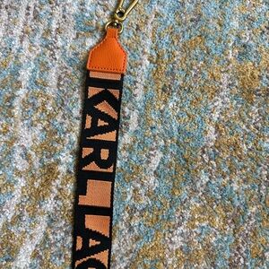 Karl Lagerfeld Orange and Black Bag Accessory Strap